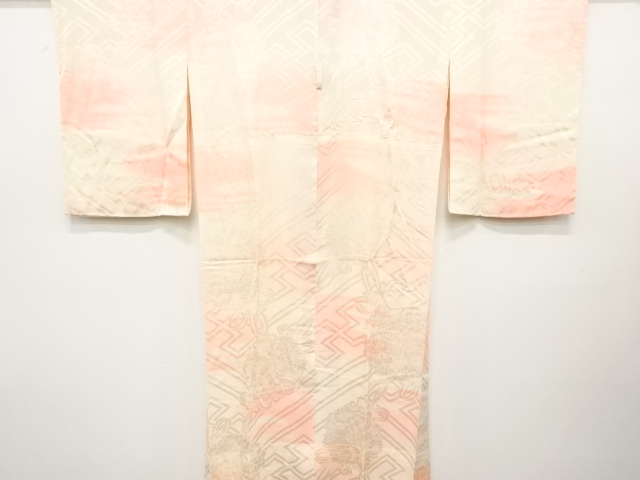 花薬玉模様織り出し　単衣長襦袢